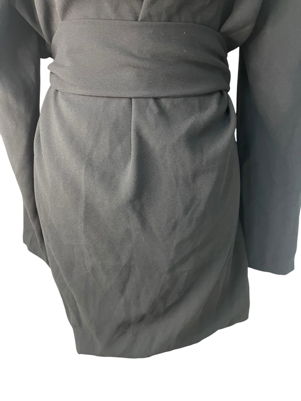 Zara Wrap Front Pareo Blazer Midi Dress Black - Picture 9 of 16